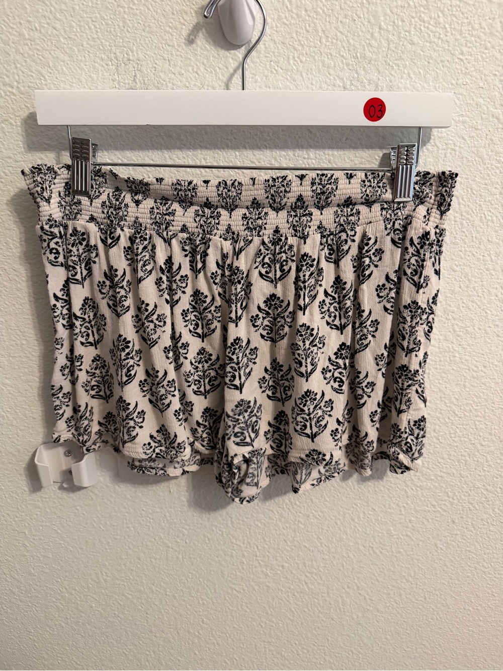 Mossimo Supply Co. Black Floral Print Mini Skirt on Cream